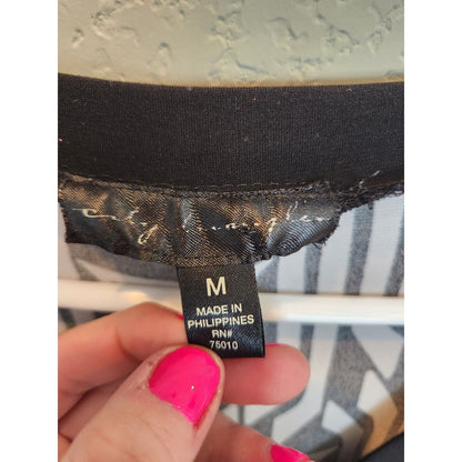 Vintage City Triangles Womens Sz M Knee Length Belted Dress Black White