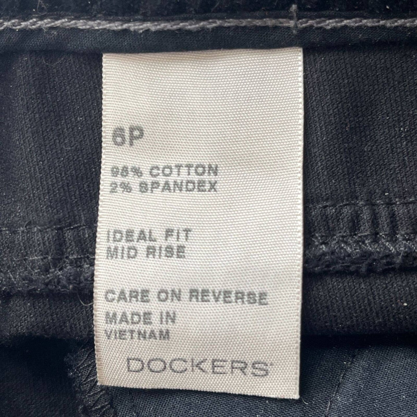 Dockers Mujer Sz 6P Petite Pantalones Bootcut De Terciopelo Negro A Rayas