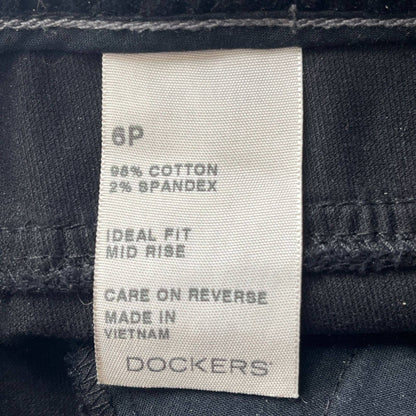 Dockers Mujer Sz 6P Petite Pantalones Bootcut De Terciopelo Negro A Rayas