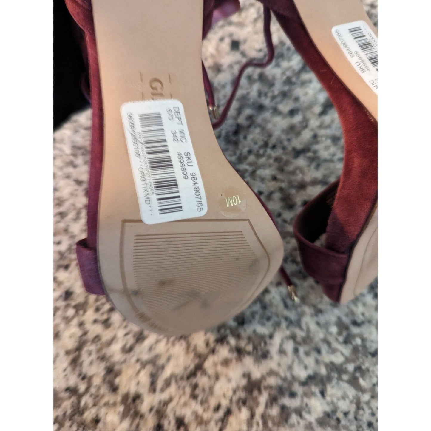 Gianni Bini Womens Sz 10 Purple Suede Leather Strappy High Heels