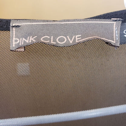 Pink Clove Womens Sz 10 Knee Length A Line Dress Blue Black Floral Mesh Top