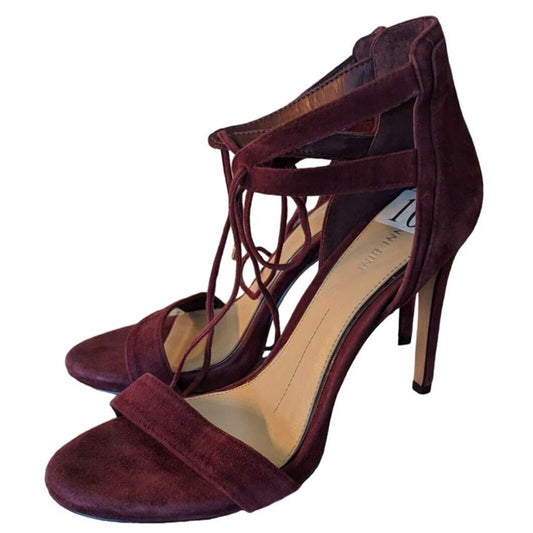 Gianni Bini Womens Sz 10 Purple Suede Leather Strappy High Heels