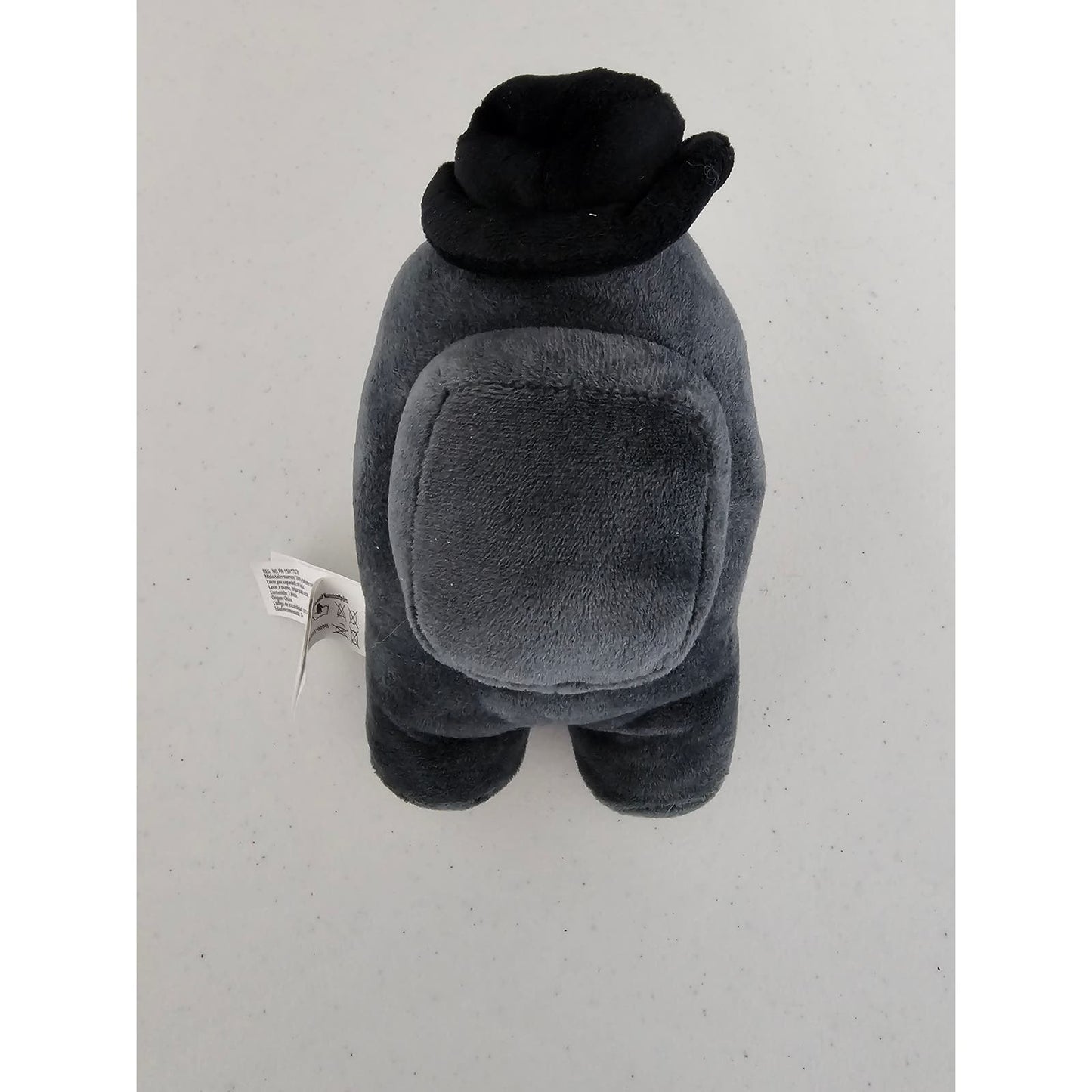 Among Us Plush Stuffed Animal Gray w/ Black Hat