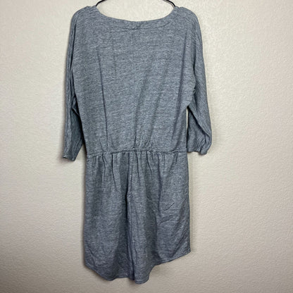 Old Navy Womens Sz L Long Sleeve Jersey Sweater Dress Gray Cinched