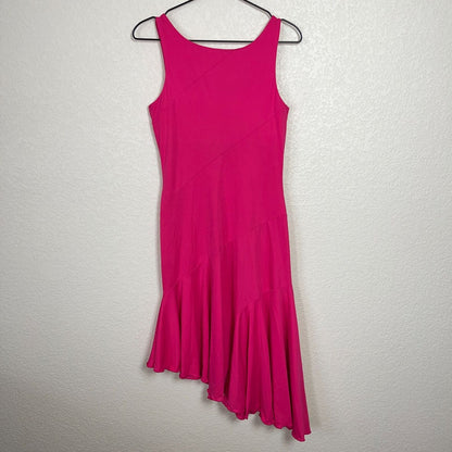 Vintage Express Womens Sz 6 Pink Sleeveless Dress Asymmetrical Hem