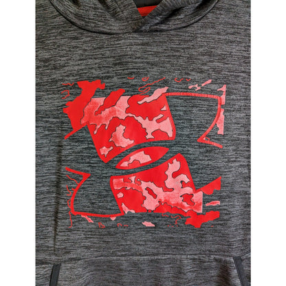 Under Armour Girls Sz L Loose Fit Pullover Athletic Hoodie Pink and Gray