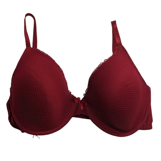 Secret Treasures Womens Sz 36DD Dark Red T Shirt Bra Mesh Lined