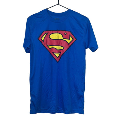 Superman Mens Sz M Athletic Fabrich Short Sleeve T Shirt Blue