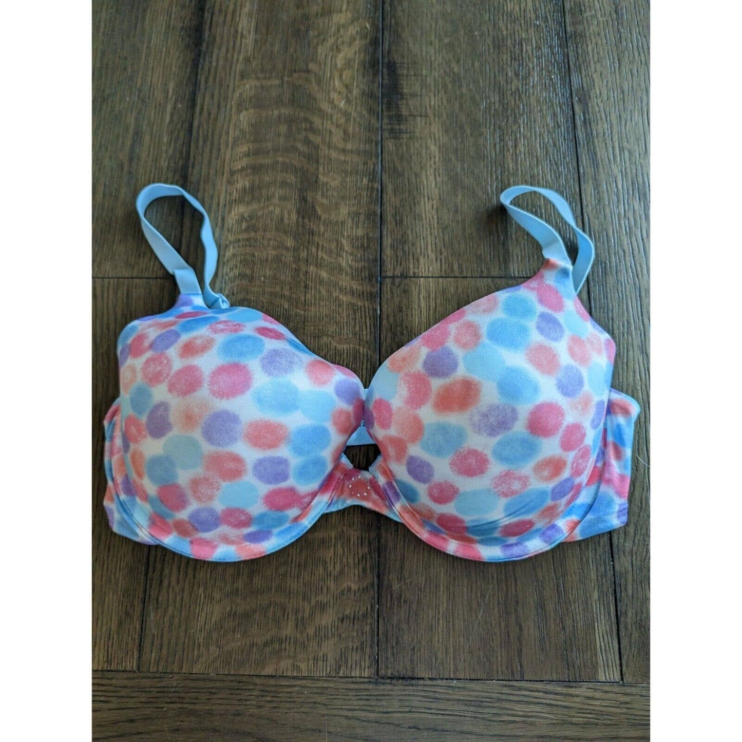 Maidenform Womens Sz 36D T Shirt Bra Pastel Polka Dots Colorful