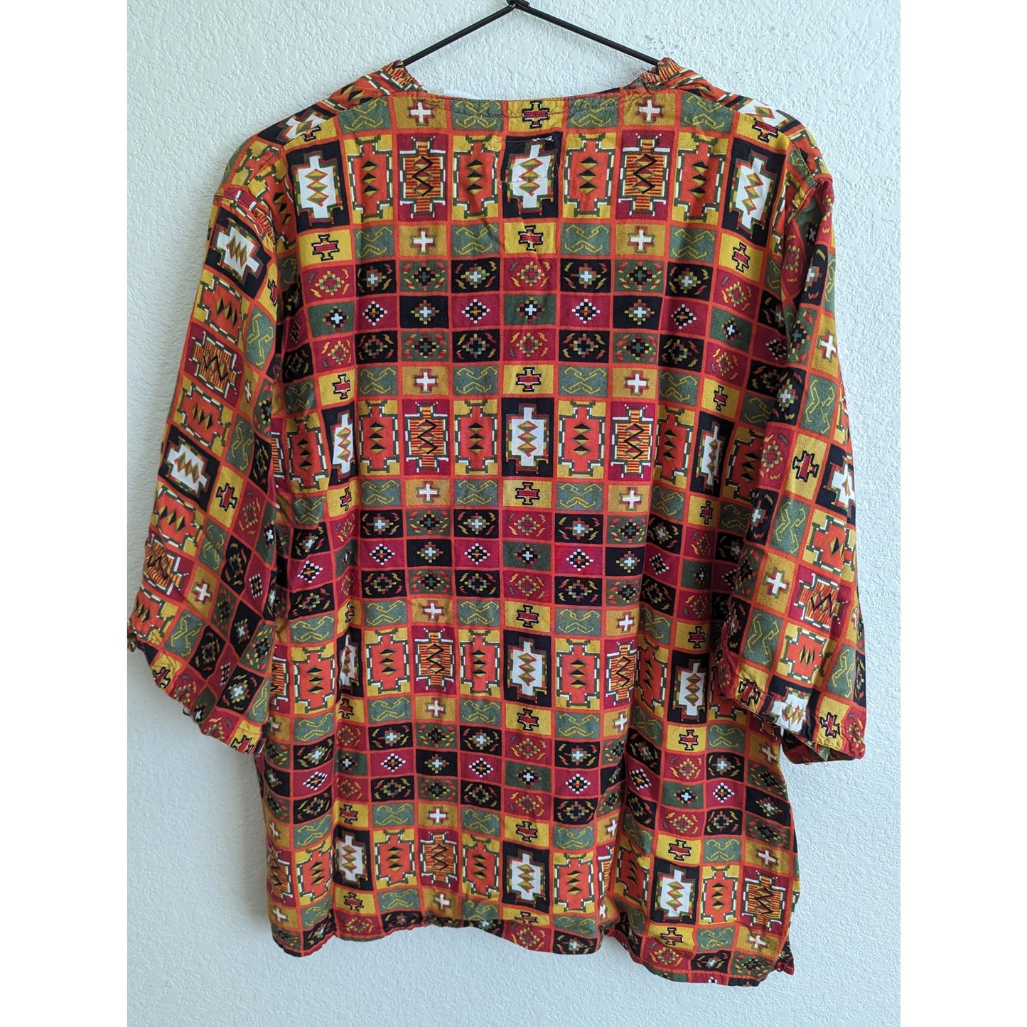 Vintage 1990s HG NY Womens OS One size Blouse Tribal Print