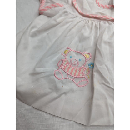 Vintage Elizabeth Jane Nottingham Sz 3M Baby Dress Pink White Embroidered