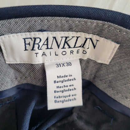 Franklin Tailored Mens Sz 31x30 Classic Fit straight Leg Dress Pants Navy Blue