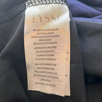 Lysse Womens Sz M Short Sleeve Navy Blue Dress Midi Slimming Career