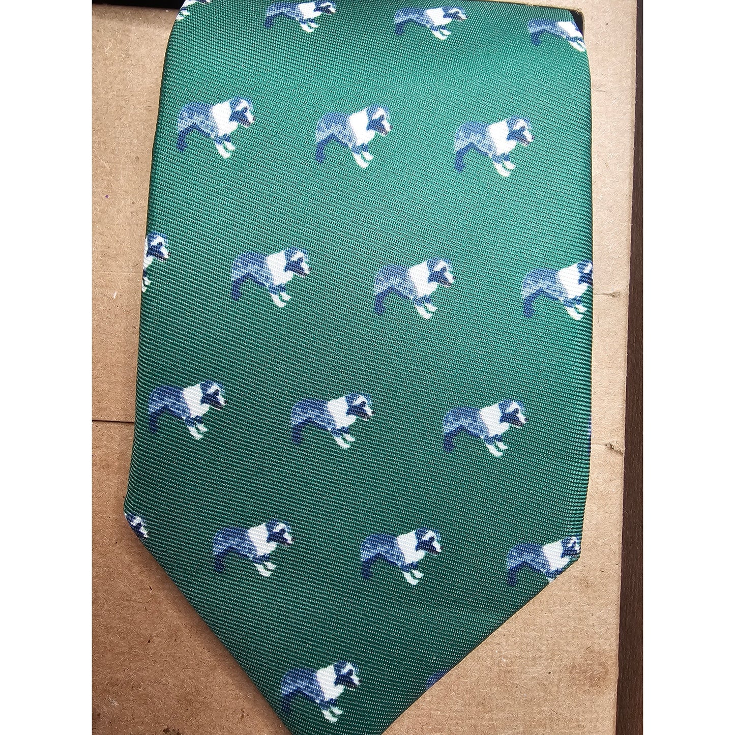 Knotty Tie company Mens Necktie St Bernard Dog Print Green