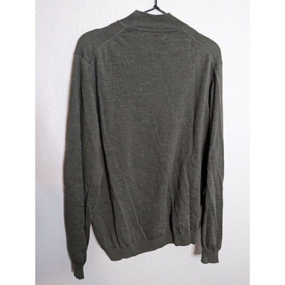 Brooks Brothers Mens Sz L 100% Italian Merino Wool Sweater Olive Green