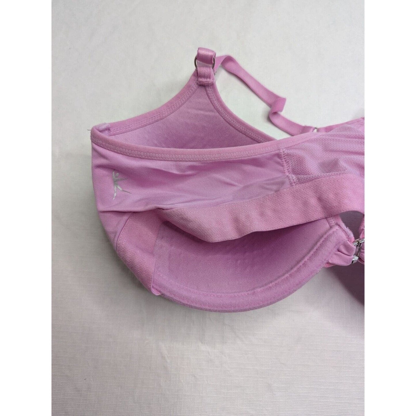 Danskin Now Womens Sz 36B Light Purple Front Clasp Bra Padded