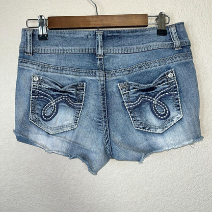 No Boundaries Juniors Sz 11 Cutoff Denim Shorts Lightly Distressed