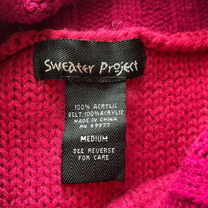 Sweater Project Womens Sz M Cowl Neck Sweater Dress Pink Long Sleeve