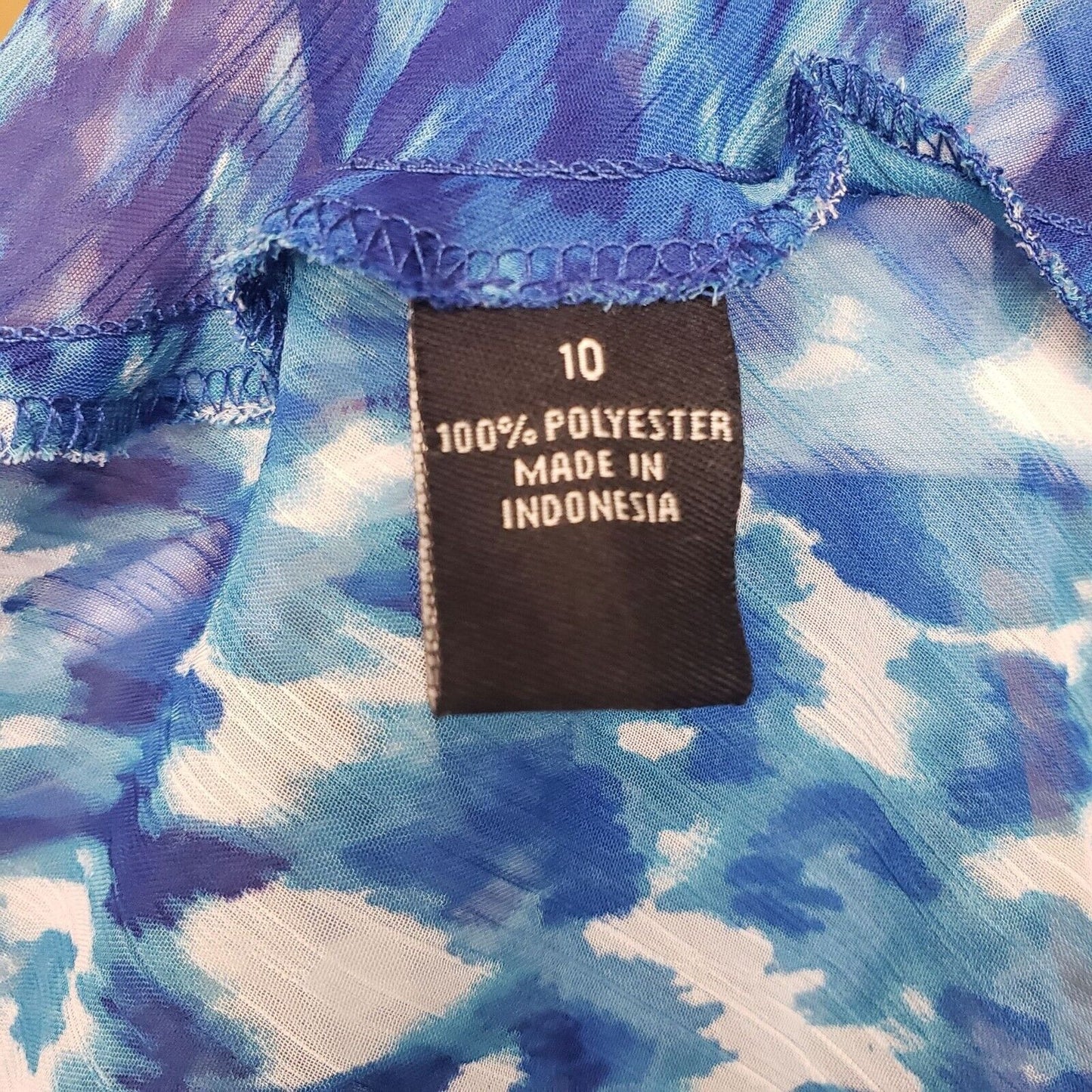 Vintage JBS Womens Sz 10 Blue and White Semi Sheer Midi Dress