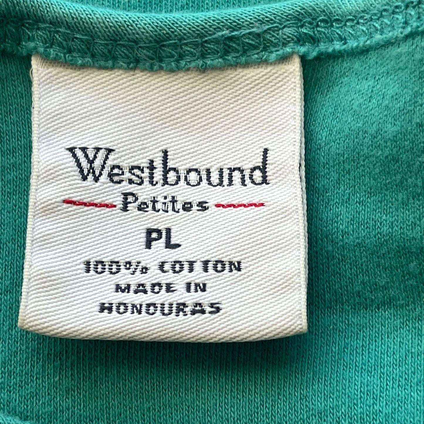 Vintage Westbound Petite Womens PL Teal Green Long Sleeve T Shirt