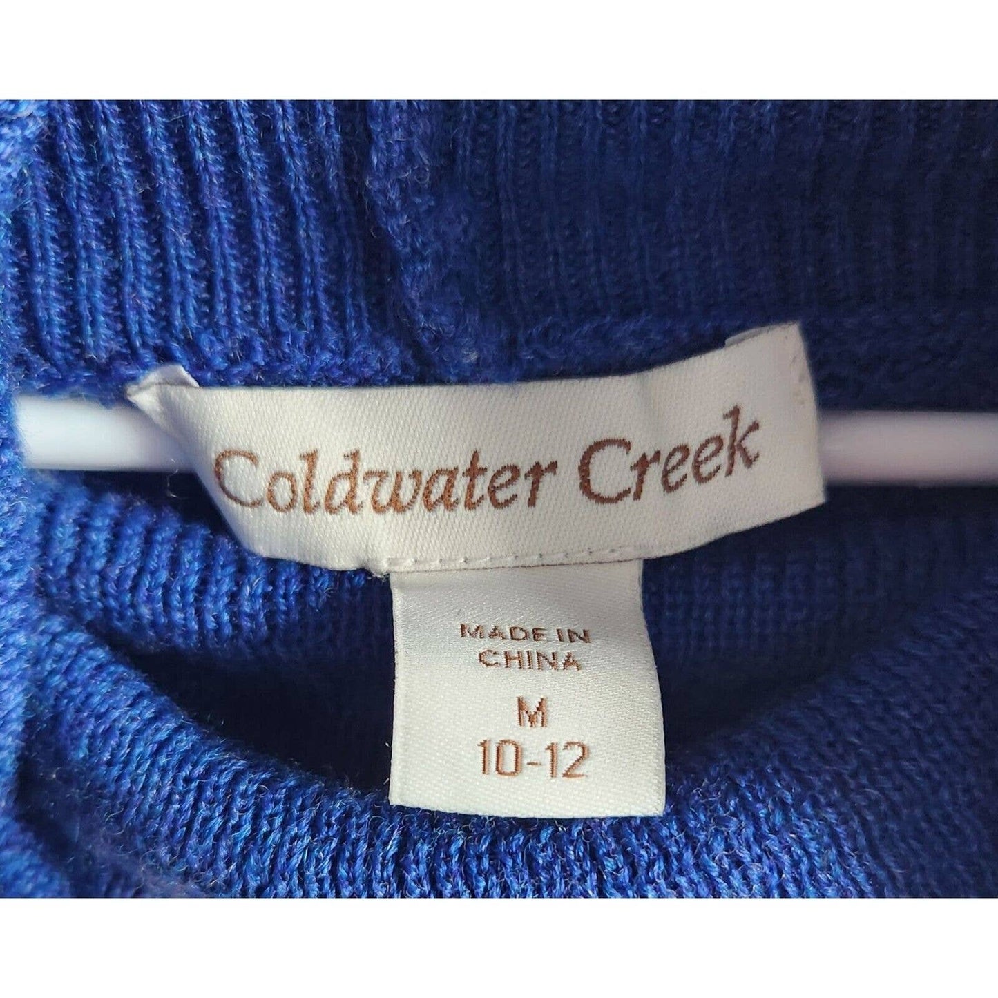 Coldwater Creek Womens Sz M Cowl Neck Sweater Lightweight Solid Blue