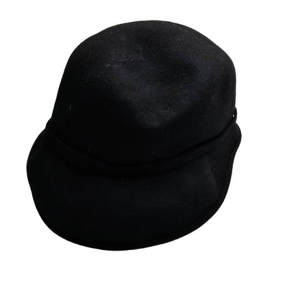 AMANDA SMITH BLACK 100% WOOL BOWLER HAT MADE IN ITALY