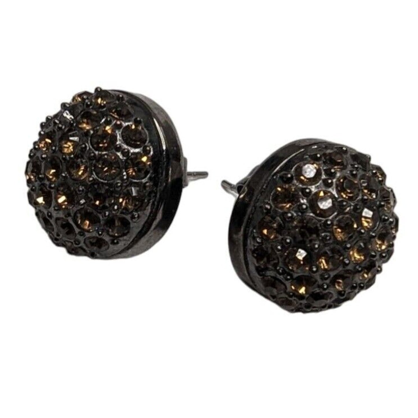 Vintage 1960s Mimco Stud Earrings Sterling Gold Stone Circkle