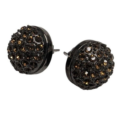 Vintage 1960s Mimco Stud Earrings Sterling Gold Stone Circkle