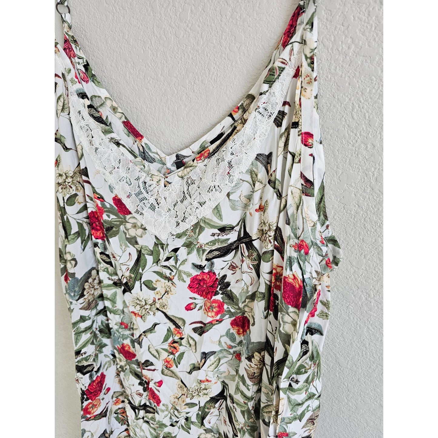 Skye's the Limit Womens Sz 3X Midi Length Tropical Hummingbird Print Dress