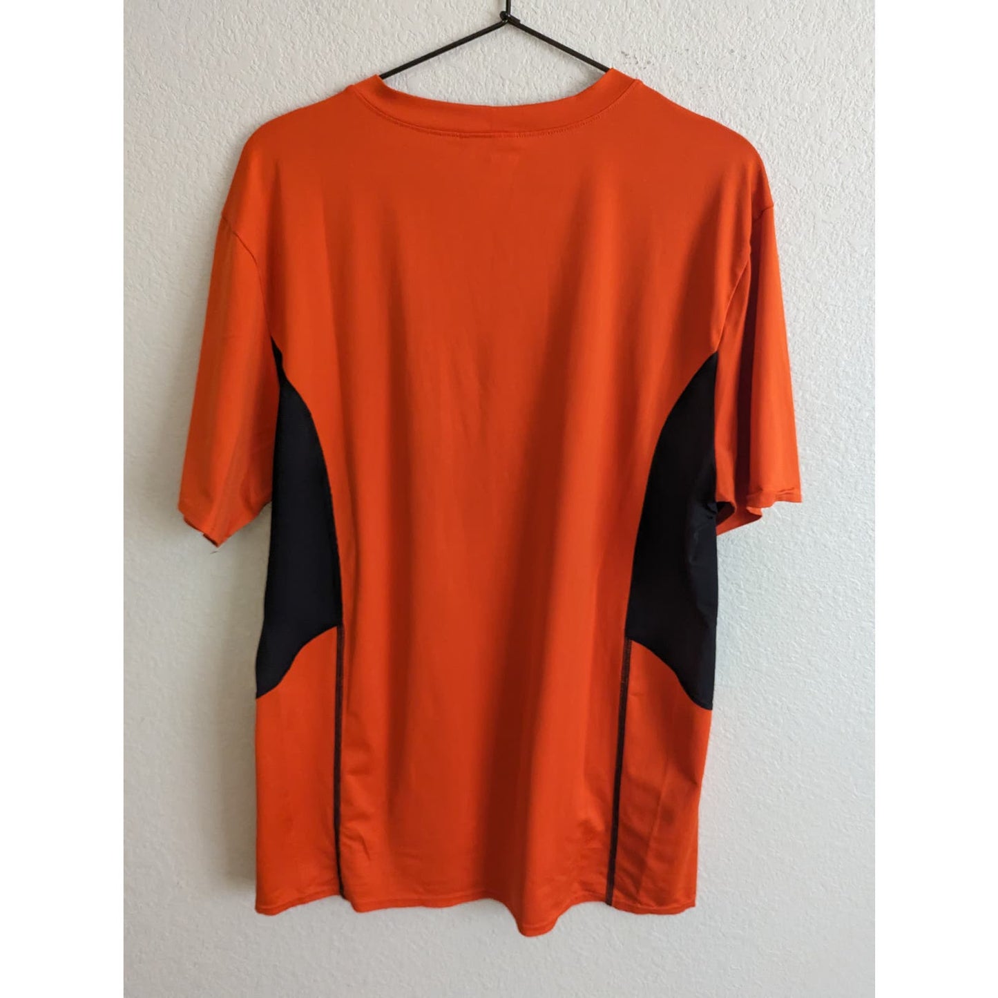 BCG Mens Sz L Short Sleeve athletic T Shirt Orange Blue