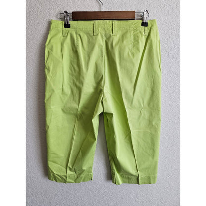 Vintage White Stag Womens Sz 8 Lime Green Capri Pants Cotton