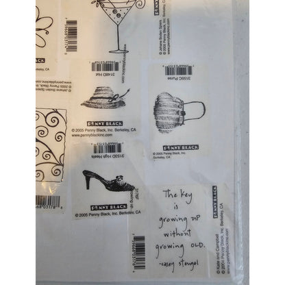 Lot of Unmounted Rubber Stamps Penny Black Fashion Shoes Purse Martini