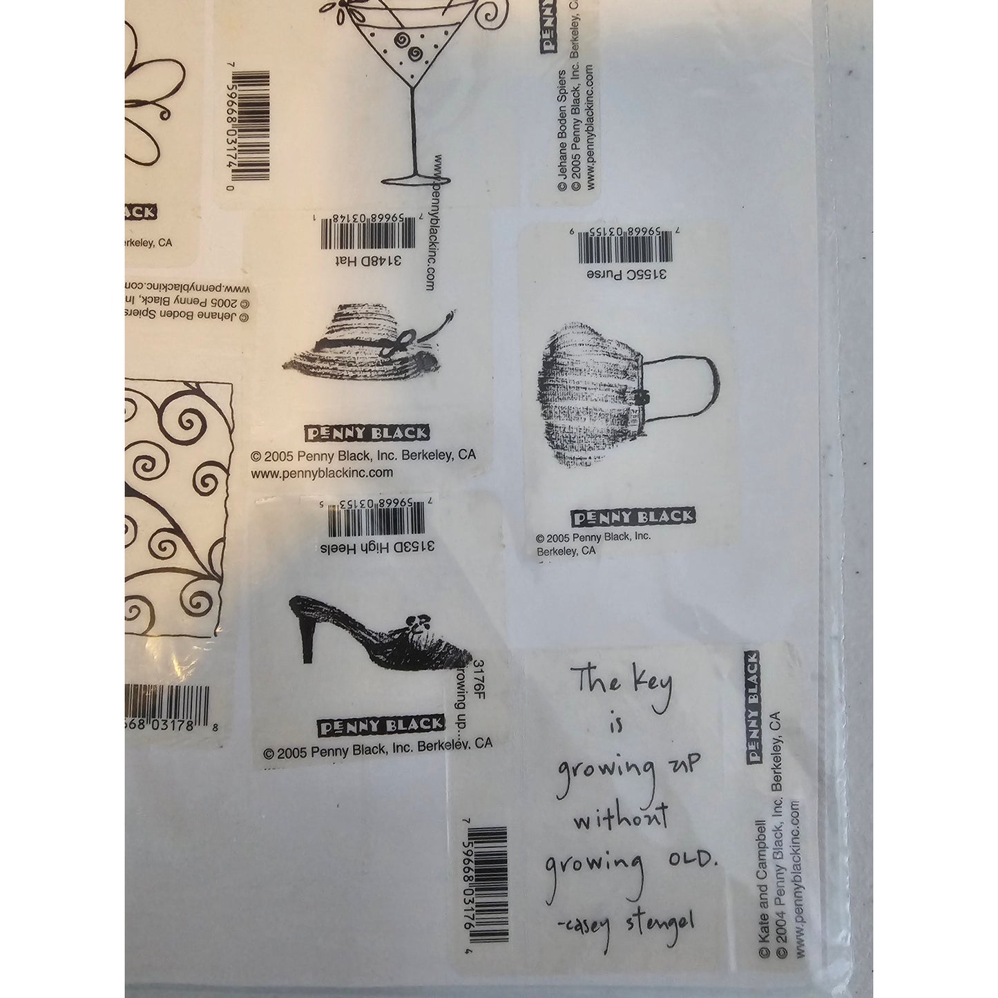 Lot of Unmounted Rubber Stamps Penny Black Fashion Shoes Purse Martini
