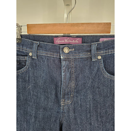 Gloria Vanderbilt Womens Sz 8 Amanda Capri Dark Wash Blue Jeans