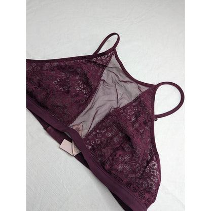 Victorias Secret Dream Angels Sz M Semi Sheer Bralette Dark Purple