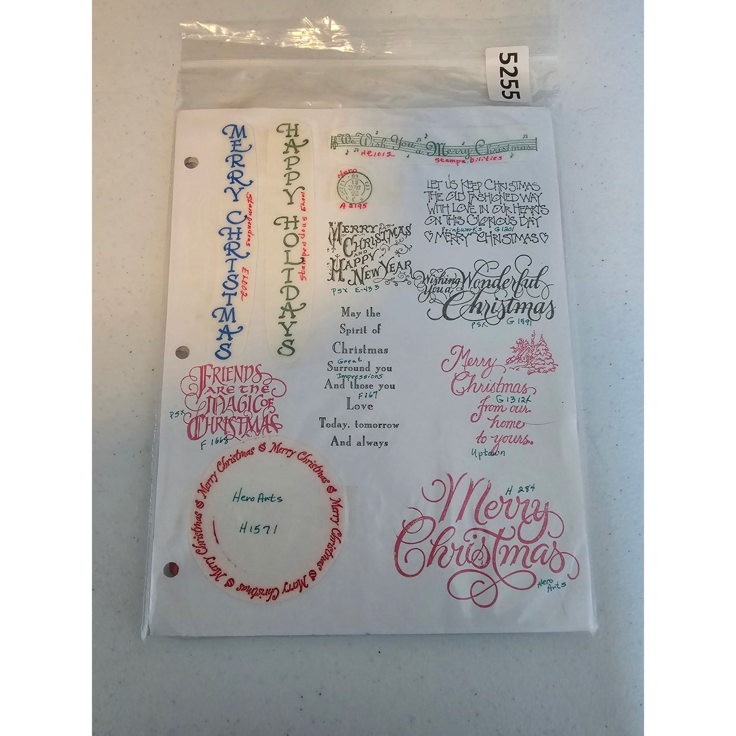 Lot of Unmounted Rubber Stamps Merry Christmas Hero Arts Spirit New Year