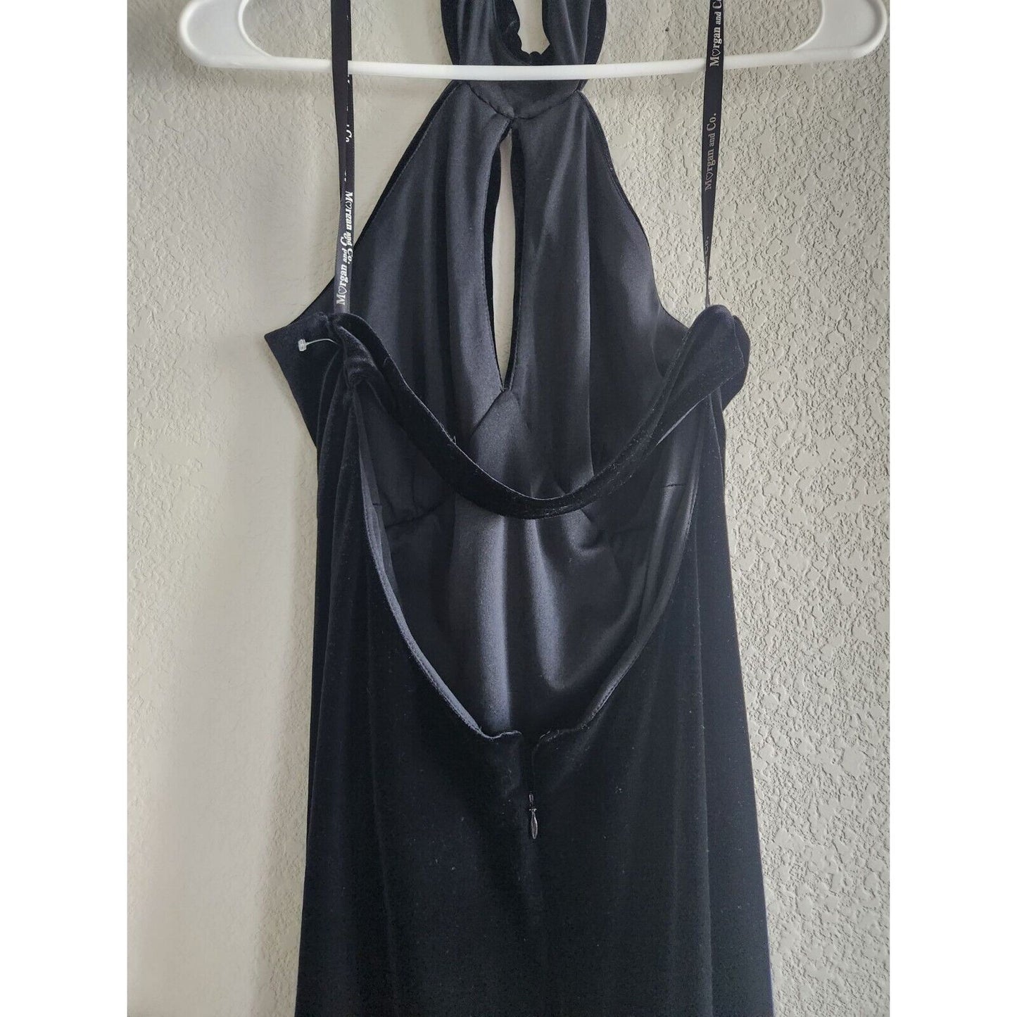Morgan & Co Linda Bernell Sz 14 Formal Dress Black Velvet Maxi Y2K