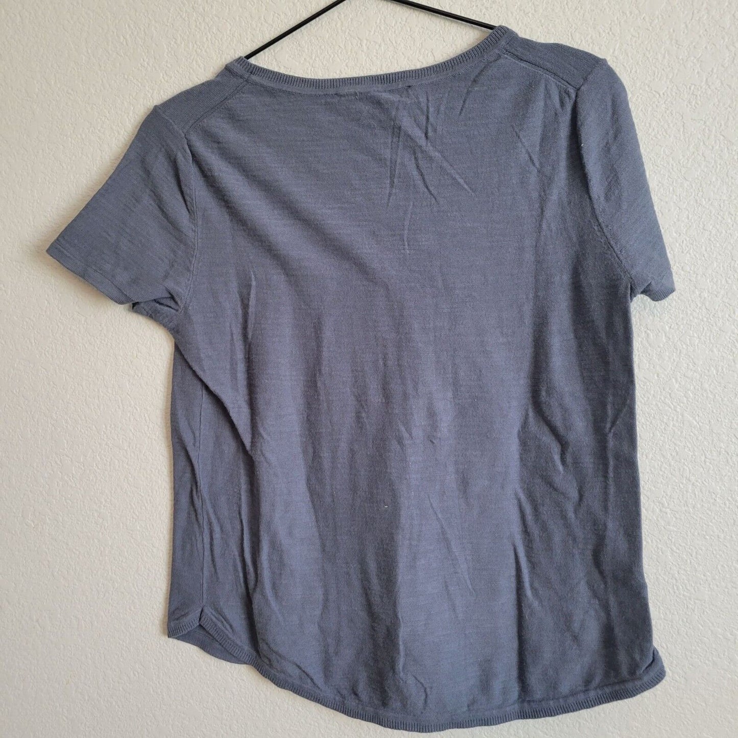 Ann Taylor Loft Womens Sz S Short Sleeve T Shirt Slate Blue Solid