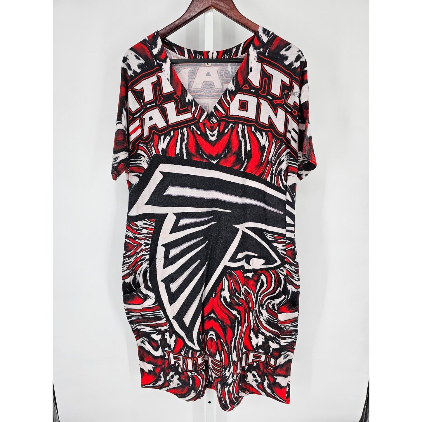 Atlanta Falcons NFL Football Womens Sz L Short Sleeve Sleep Shirt Nightgown