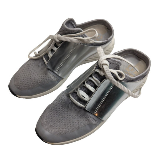Dolce Vita Womens Sz 6.5 Slip On Tennis Shoes Silver Gray Lace Up