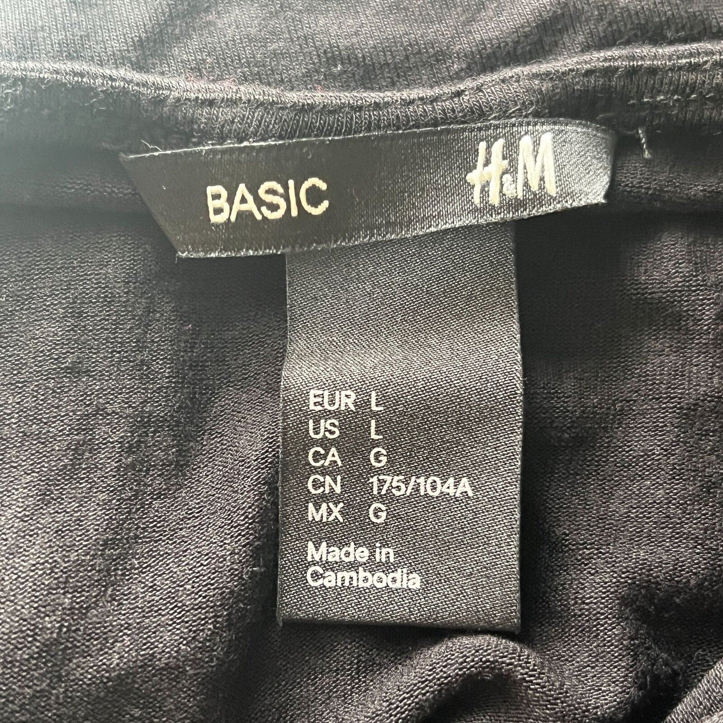 H&M Basic Womens Sz L Long Sleeve Fitted Black Dress