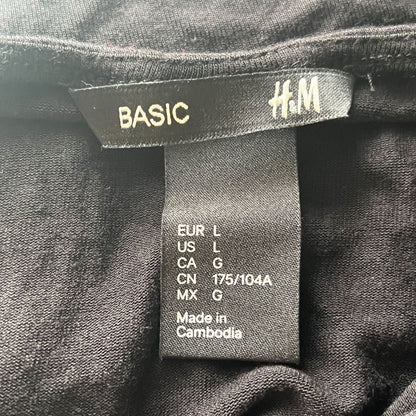 H&M Basic Womens Sz L Long Sleeve Fitted Black Dress