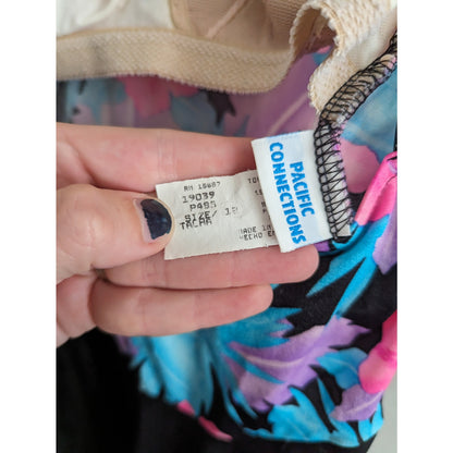 Vintage 1990s Pacific Connections Womens Sz 12 One Piece Swimsuit Floral