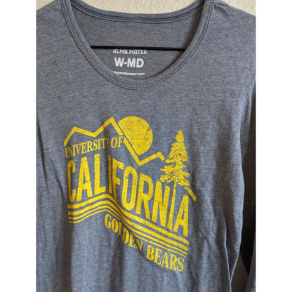 University of California Golden Bears Womens Sz M Long Sleeve T Shirt Gray NEW