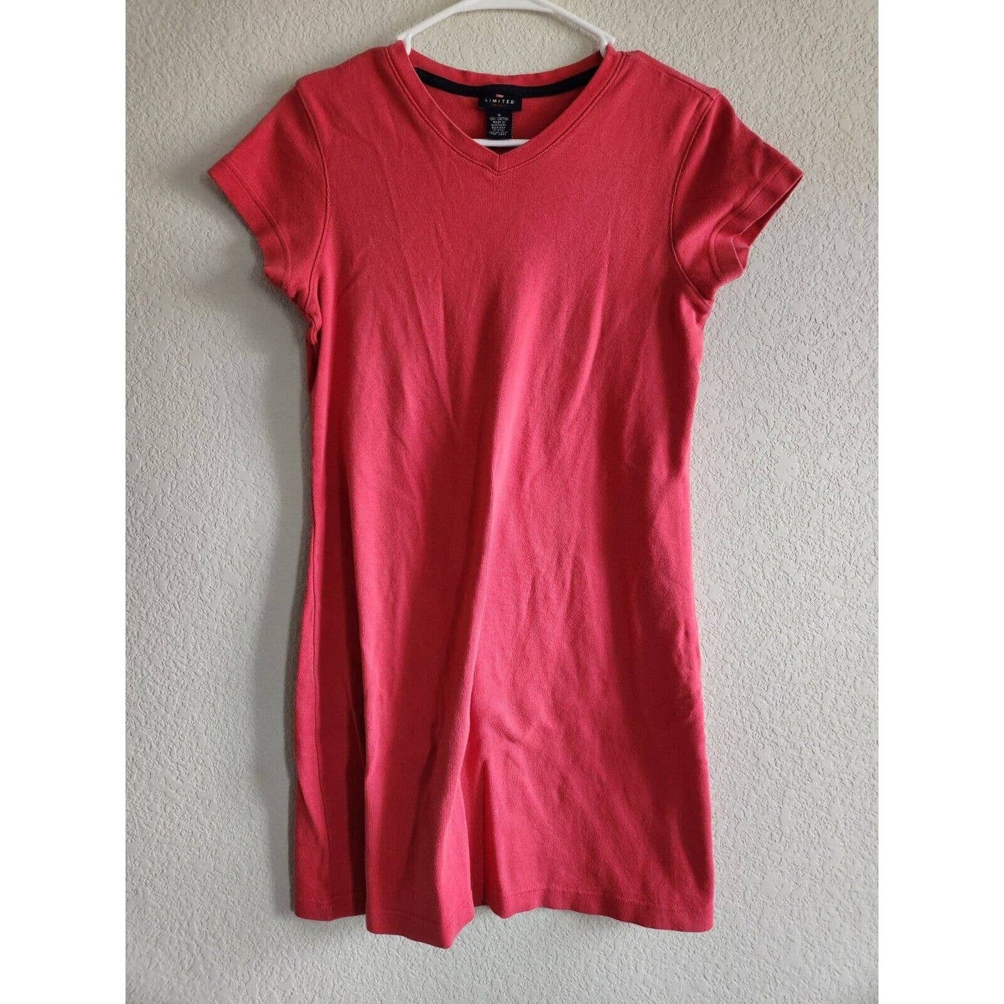 Vintage Y2K 2000s The Limited Mujeres Sz S Vestido camisa de manga corta rojo rosa