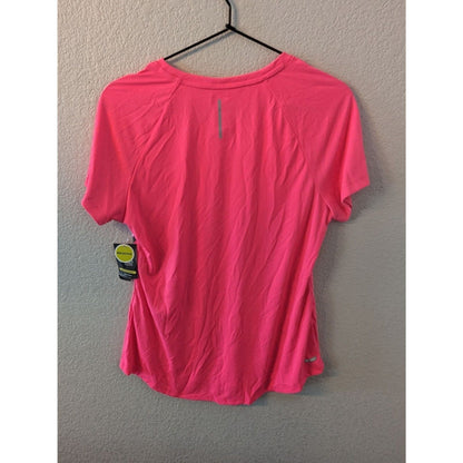 Danskin Now Womens Sz M Loose Fit Athletic T Shirt Bright Pink NEW