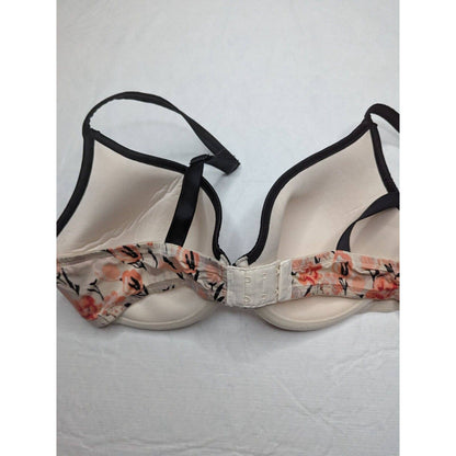 Calvin Klein Womens Sz 36D Classic T Shirt Bra Beige Floral