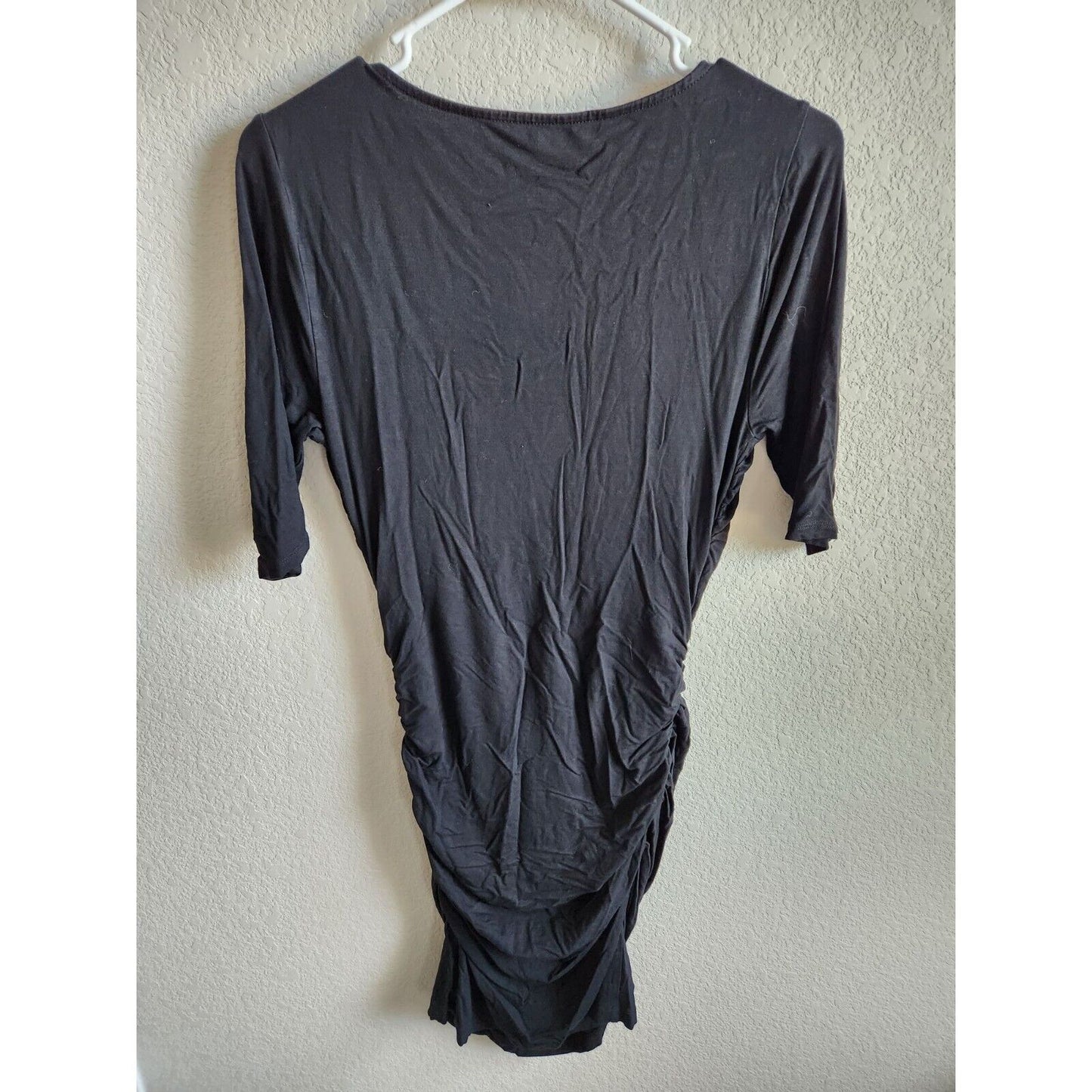 Liz Lange Maternity Womens Sz M Knee Length Solid Black Dress Short Sleeve