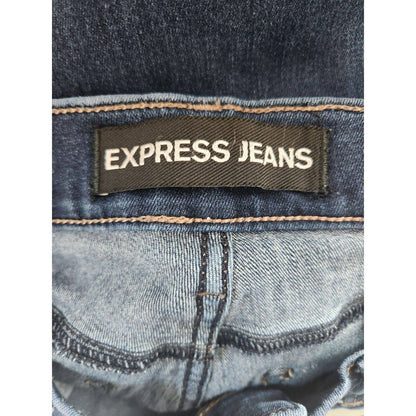 Express Womens Sz 10 Mid Rise Legging Skinny Jeans Dark Blue Wash