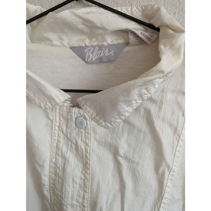 Vintage 1990s Blair Womens Sz 2XL Zip Up Windbreaker Jacket White